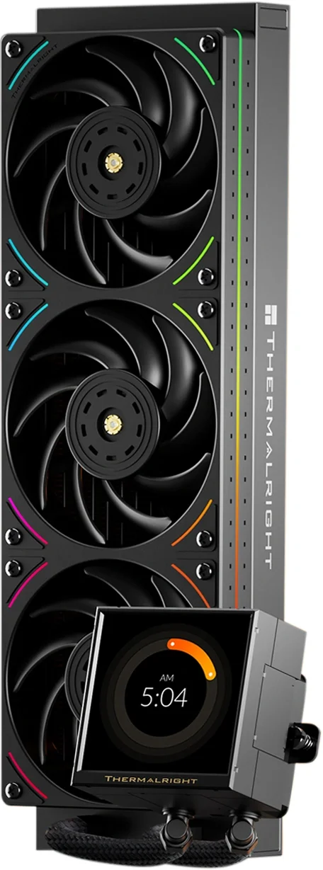 Система водяного охлаждения Thermalright Peerless Vision 360 UB ARGB Soc-AM5/AM4/1200/1700/1851 черный 4-pin 27dB Al LCD Ret (P-VISION-UB-360-BL-ARGB)
