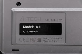Клавиатура A4Tech FK11 черный USB slim (FK11 USB (GREY)) кабель 1.5м