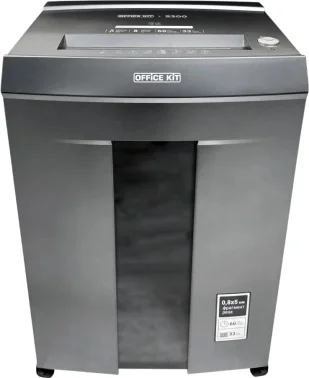 Шредер Office Kit S300 0,8x5 черный (секр.P-7) фрагменты 8лист. 33лтр. пл.карты CD