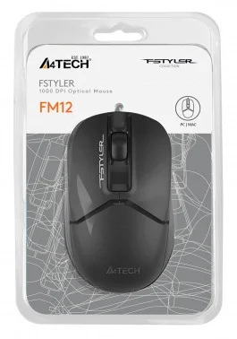 Мышь A4Tech Fstyler FM12 черный оптическая 1200dpi USB 3but (FM12 BLACK)