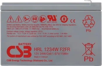 Батарея для ИБП CSB HRL1234W F2 FR 12В 9Ач