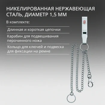Подвеска для ремня Victorinox 4.1860 серебристый блистер