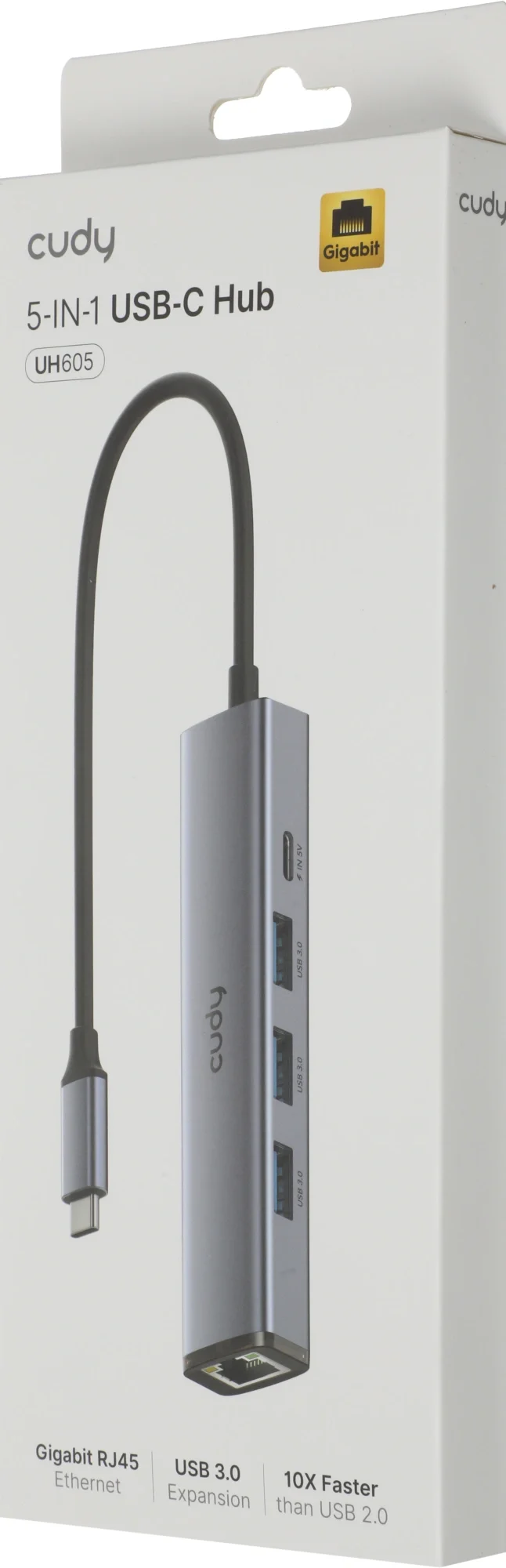 Разветвитель USB-C Cudy UH605 3порт. серый