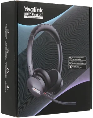 Наушники с микрофоном Yealink BH70 Dual UC USB-A черный накладные BT оголовье