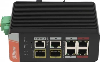 Коммутатор Dahua DH-IS4207-4GT-120 (L2) 1x100Мбит/с 4x1Гбит/с 2SFP 4PoE 120W управляемый