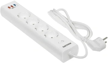 Сетевой фильтр Philips CHP8246WA/51 2м (4 розетки) белый (коробка)