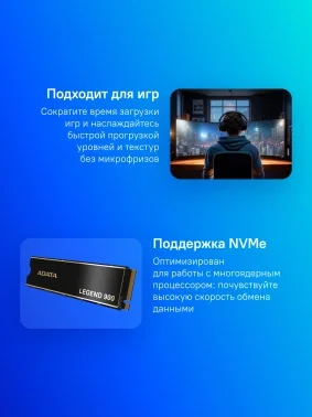 Накопитель SSD A-Data PCIe 4.0 x4 1TB SLEG-900-1TCS Legend 900 M.2 2280