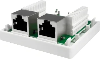 Розетка Suprlan 10-0308-1 наклад. RJ45 2 кат.5E FTP бел.