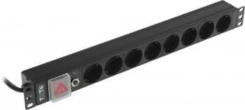 Блок распределения питания Lanmaster TWT-PDU19-16A8P-1.8 гор.размещ. 8xSchuko базовые 16A Schuko 1.8м