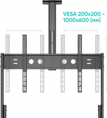 Стойка для телевизора Onkron TS2080 черный 60"-120" макс.150кг напольный мобильный