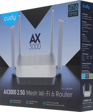 Роутер беспроводной Cudy WR3000P AX3000 100/1000/2500BASE-T белый