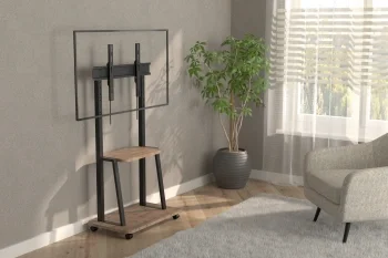 Стойка для телевизора Holder PR-108 черный/дуб 32"-65" макс.40кг напольный мобильный