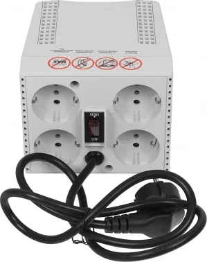 Стабилизатор напряжения Powercom TCA-1200 600Вт 1200ВА белый