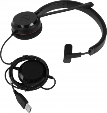 Наушники с микрофоном Jabra Evolve 20 MS Mono черный 1.2м накладные USB оголовье (4993-823-109)