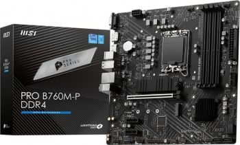 Материнская плата MSI PRO B760M-P DDR4 Soc-1700 Intel B760 4xDDR4 mATX AC`97 8ch(7.1) GbLAN+VGA+HDMI+DP