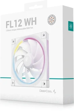 Вентилятор для корпуса Deepcool FL12 Wh ARGB 120х120x25 белый 4-pin 32дБ (R-FL12-WHAPN1-G) Ret