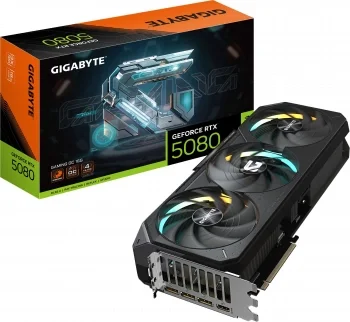 Видеокарта Gigabyte PCI-E 5.0 GV-N5080GAMING OC-16GD 1.0 NVIDIA GeForce RTX 5080 16Gb 256bit GDDR7 2730/30000 HDMIx1 DPx3 HDCP Ret
