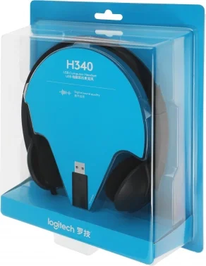Наушники с микрофоном Logitech H340 черный 1.8м накладные USB оголовье (981-000509)
