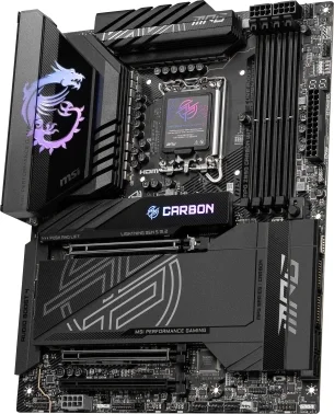 Материнская плата MSI MPG Z890 CARBON WIFI Soc-1851 Intel Z890 4xDDR5 ATX AC`97 8ch(7.1) 5Gigabit + 2.5Gigabit Ethernet RAID+HDMI