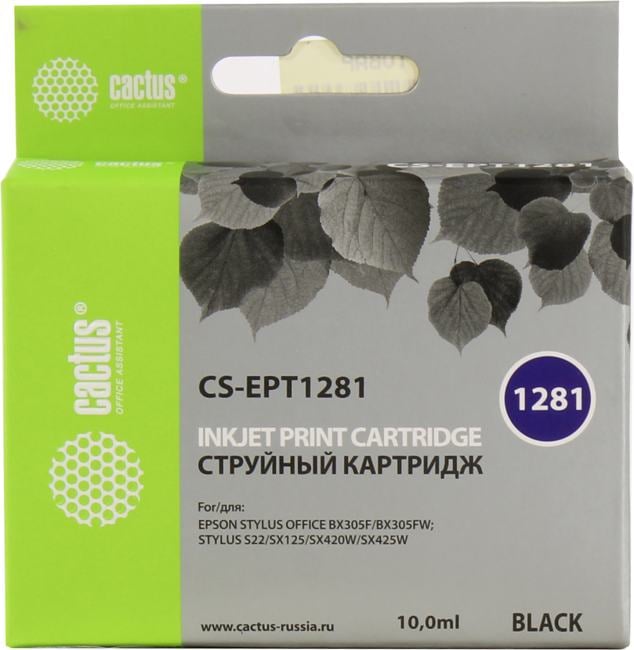 Картридж Cactus CS-EPT1281 Black для  Epson  S22/SX125/SX420/SX425/BX305
