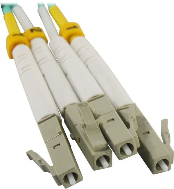 Патч-корд оптический Hyperline FC-D2-503-LC/PR-LC/PR-H-20M-LSZH-AQ, MM50/125 OM3, LC-LC duplex, 20 м