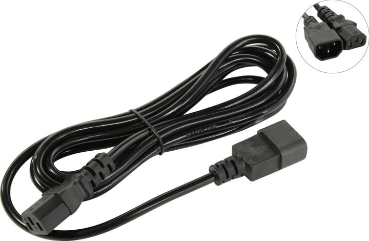 Кабель питания системный блок-монитор 5bites PC107-30A (C13-C14, 3х0.75мм?, 250В, 10A, черный, 3м)
