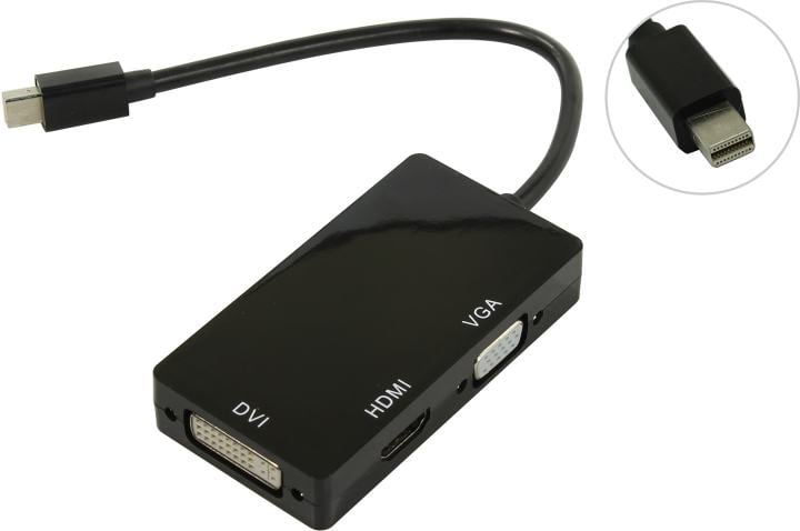 Кабель-адаптер ORIENT C310, Mini DisplayPort M → HDMI/DVI-I/VGA, 0.2 м