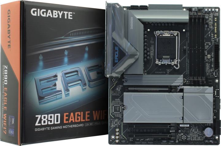 GIGABYTE Z890 EAGLE WIFI7 (RTL) LGA1851 <Z890> 3xPCI-E DP 2.5GbLAN+WiFi+BT SATA RAID  ATX  4DDR5