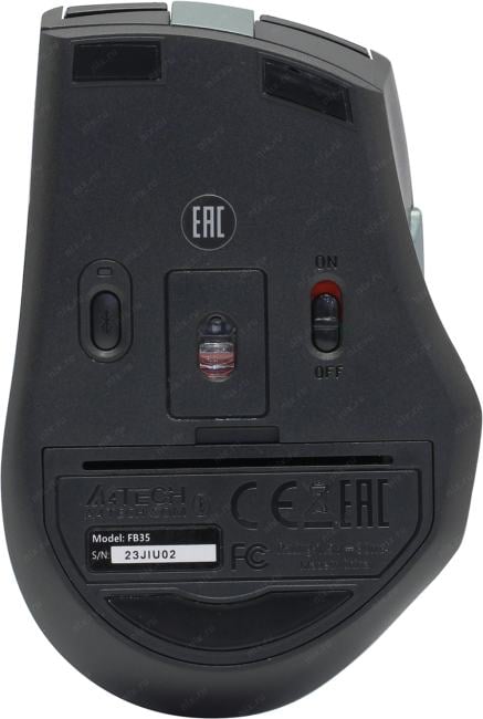 A4Tech FSTYLER Wireless&Bluetooth Optical Mouse <FB35 Midnight Green> (RTL)  USB  6btn+Roll