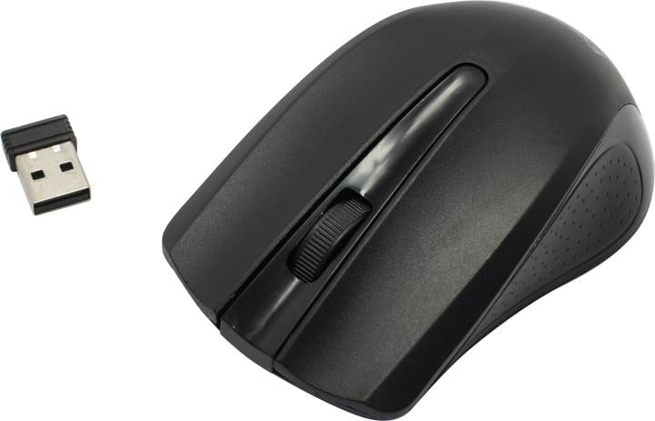 Exegate Беспроводная мышь  ExeGate Professional Standard SR-9023 (радиоканал 2,4 ГГц, USB, оптическая, 1200dpi, 3D, 3 кнопки и колесо прокрутки, черная, Color