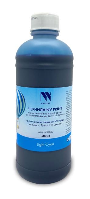 Чернила NV PRINT универсальные на водной основе NV-INK500ULC для аппаратов Сanon/Epson/НР/Lexmark (500 ml) Light Cyan