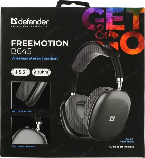 Наушники с микрофоном Defender FreeMotion B645 (Bluetooth5.3,  срегул. громкости) <63645>