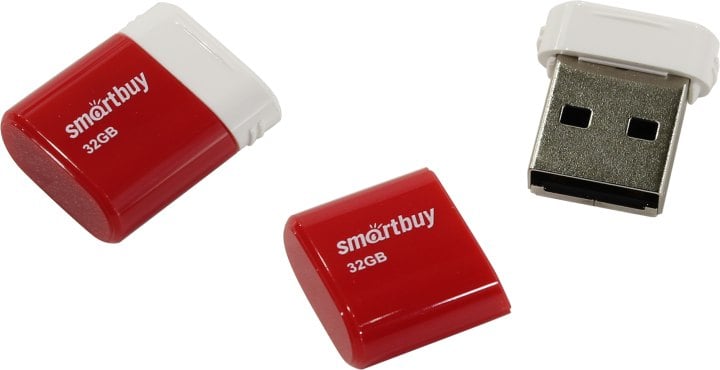 Флешка USB Smartbuy LARA Red (SB32GbLARA-R), 32Gb, USB 2.0, R/W 15/5, красный/белый