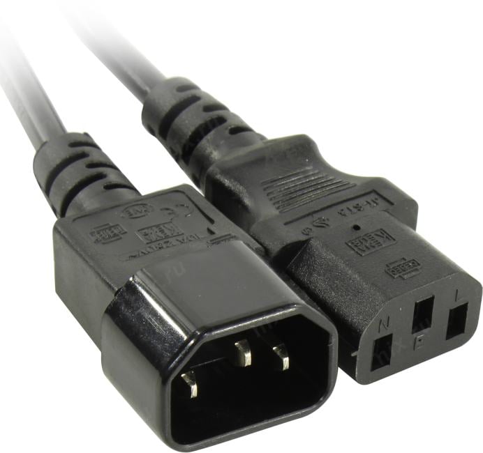 Wize <CAC6-C13-C14-5M> Кабель UPS -> устройство 220V  (IEC-320-C13--> IEC-320-C14) 5м