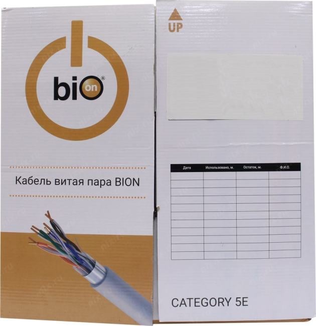 Кабель витая пара Bion BCL-F5460-381 F/UTP, кат.5e, 4x2x0,46 мм AWG 25, медь, одножильный, PE, для внешней прокладки, 305м, черный