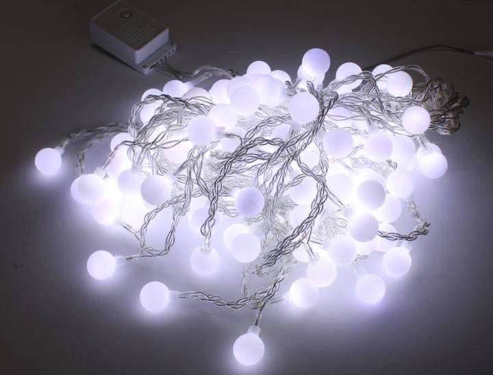Гирлянда Neon-night "Светодиодный Дождь" 1,5x1,5 м, с насадками шарики, свечение с динамикой, прозрачный провод, 230 В, диоды белый