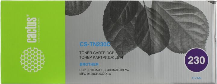 Cactus TN-230C Тонер Картридж Cactus CS-TN230C голубой для для Brother HL-3040/3070, DCP-9010, MFC-9120/9320 (1400стр.)