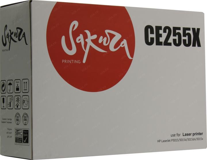 Картридж SAKURA CE255X для  HP LJ P3015/3015d/3015dn/3015X