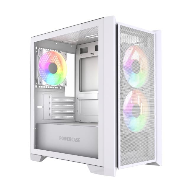 CAMZW-A3-V2 Корпус Powercase Alisio Micro Z3W ARGB V2, Tempered Glass, 3x 120mm ARGB fan,  белый, mATX ()