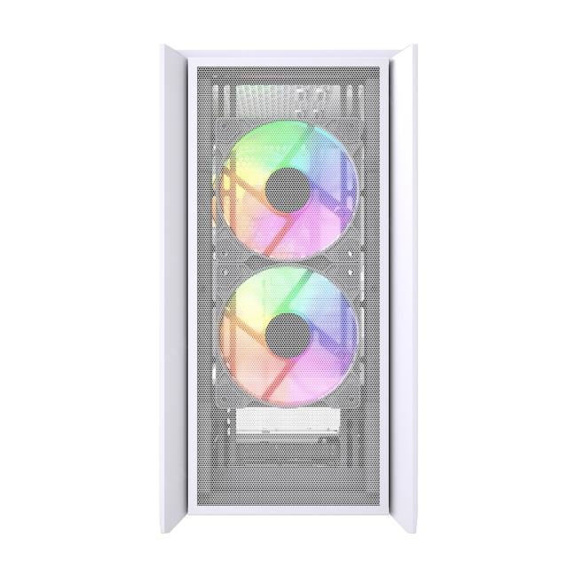 Корпус Powercase CAMZW-A3-V2, mATX, стекло, 3×120 мм ARGB, белый