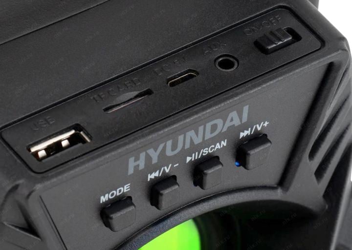 Колонка порт. Hyundai H-PS1000 черный 9W 1.0  BT/USB 10м 500mAh