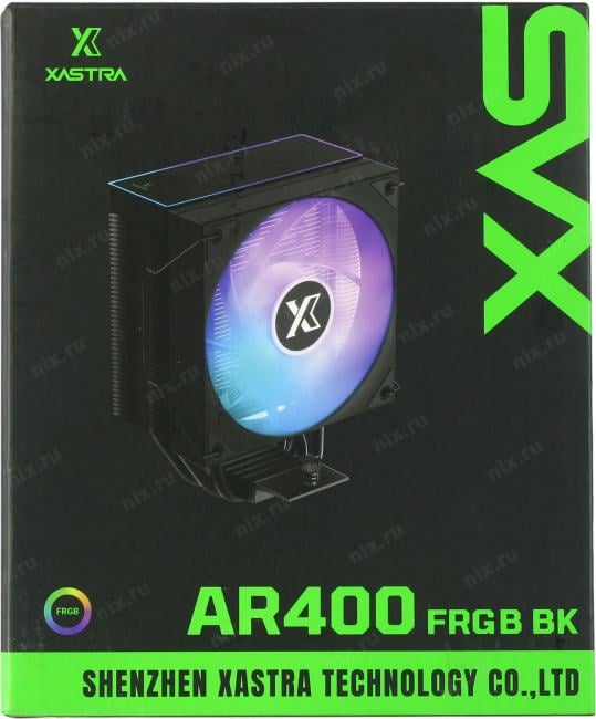 XASTRA <AR400-BKSFPX-GL> AR400 FRGB BK  (4пин, 115x/1200/1700/1851/AM5/AM4, 31.6дБ,800-1800об/мин,Al+тепл.трубки)