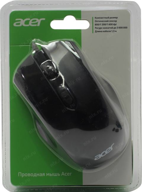 Acer Optical Mouse OMW020  <ZL.MCEEE.004>  (RTL)  USB 4btn+Roll