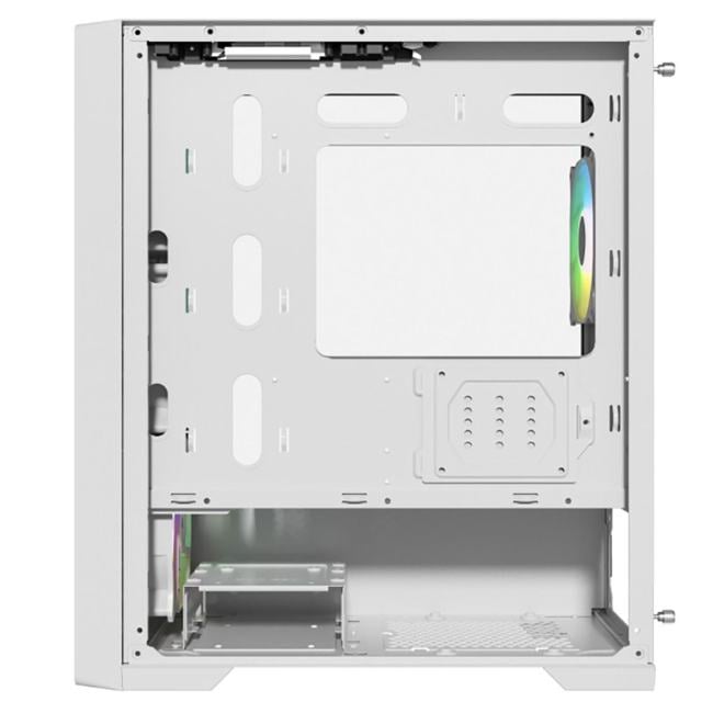 Powercase Alisio Micro X4W V2, Tempered Glass, 4х 120mm ARGB fans, ARGB HUB, белый,  mATX  (CAMCXW-A4)