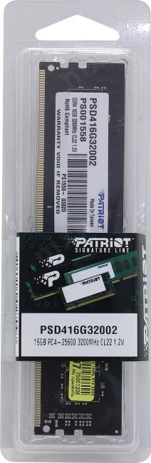 Patriot Signature Line <PSD416G32002> DDR4 DIMM  16Gb <PC4-25600> CL22