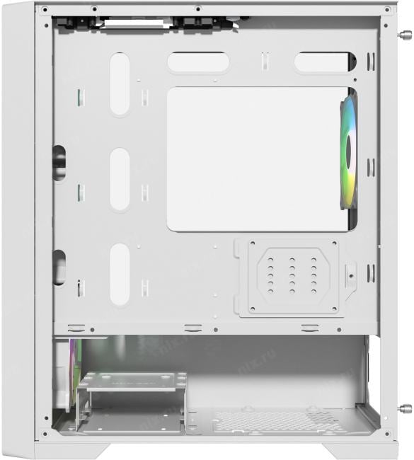 Powercase Alisio Micro X4W V2, Tempered Glass, 4х 120mm ARGB fans, ARGB HUB, белый,  mATX  (CAMCXW-A4)
