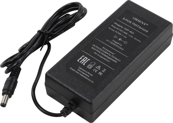 Блок питания ORIENT SAP-48A, DC 48V, 2.0A, 2.1×5.5мм