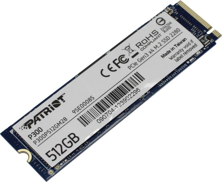 SSD 512 Gb M.2 2280 M Patriot  P300  <P300P512GM28>  3D TLC