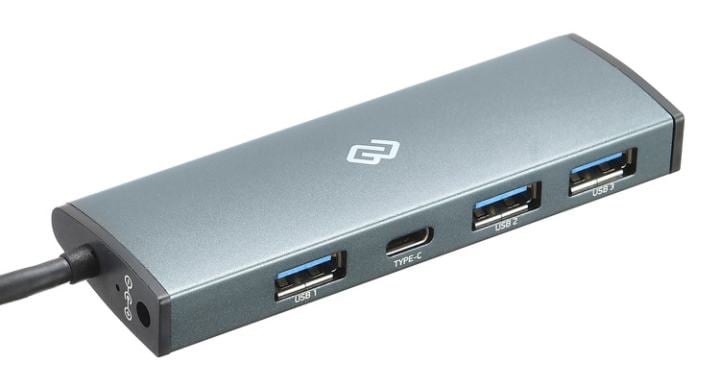 Разветвитель USB-C Digma  HUB-3U3.0С-UC-G 4порт. серый