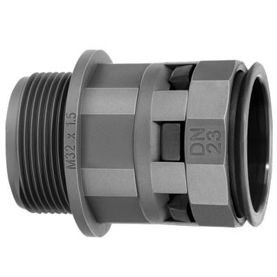 Муфта DKC PAM23M32N труба-коробка DN 23 мм, M32х1,5,  полиамид,  цвет  чёрный, "ПА"